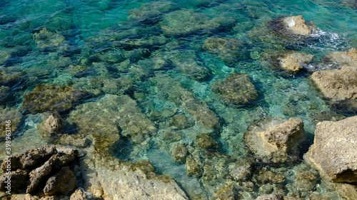 clear mediterranean sea on the coral coast of cyprus