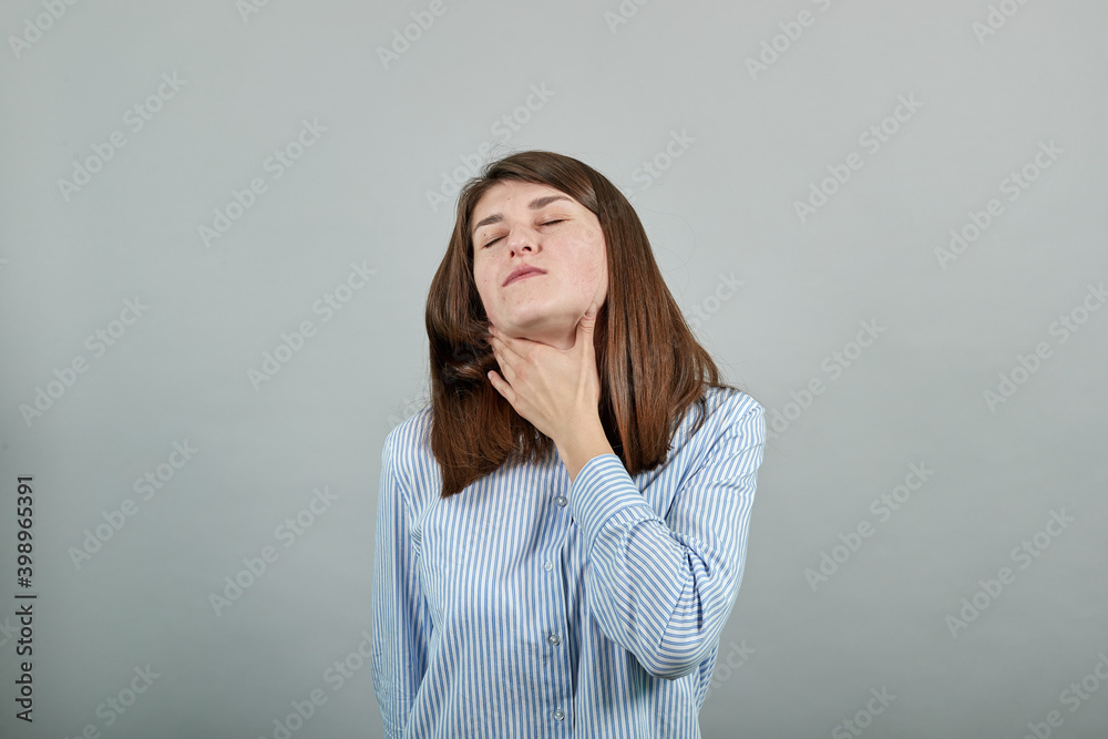 hands around throat, screaming, panicking in trouble as chokes on food stuck and is making the official international sign for I am choking, placing fingers at neck outstretched, olive pit, asthma hands around throat, screaming, panicking in trouble as chokes on food stuck and is making the official international sign for I am choking, placing fingers at neck outstretched, olive pit, asthma