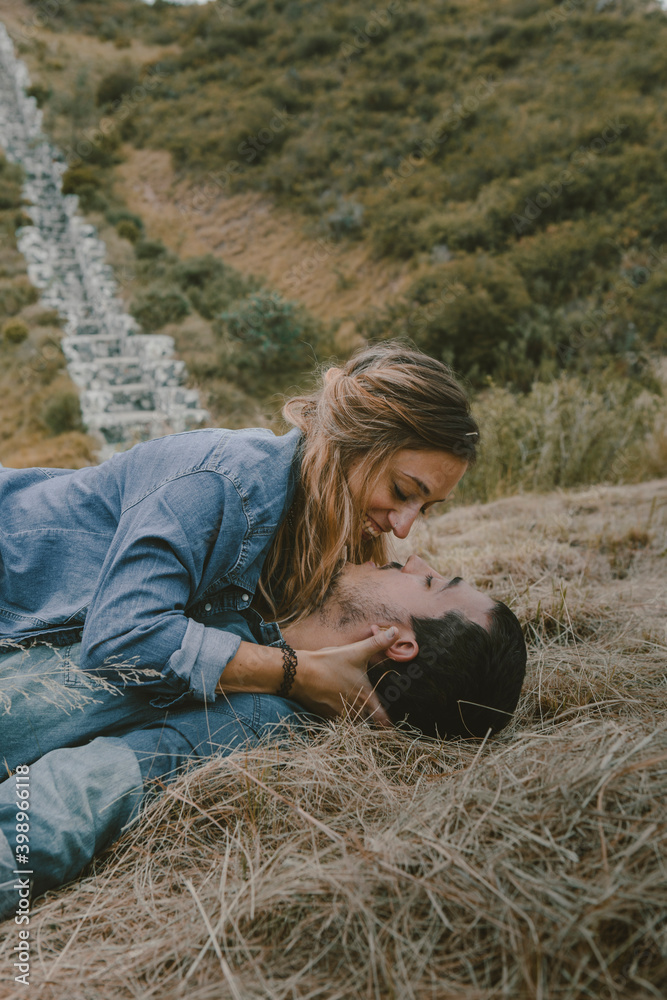 couple of models in love enjoying nature on a picnic couple of models in love enjoying nature on a picnic