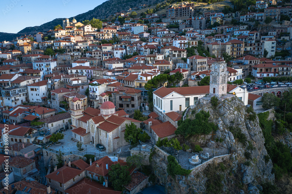 Fototapeta premium Scenic view of Arachova Village. Parnassos Mountain, Greece.