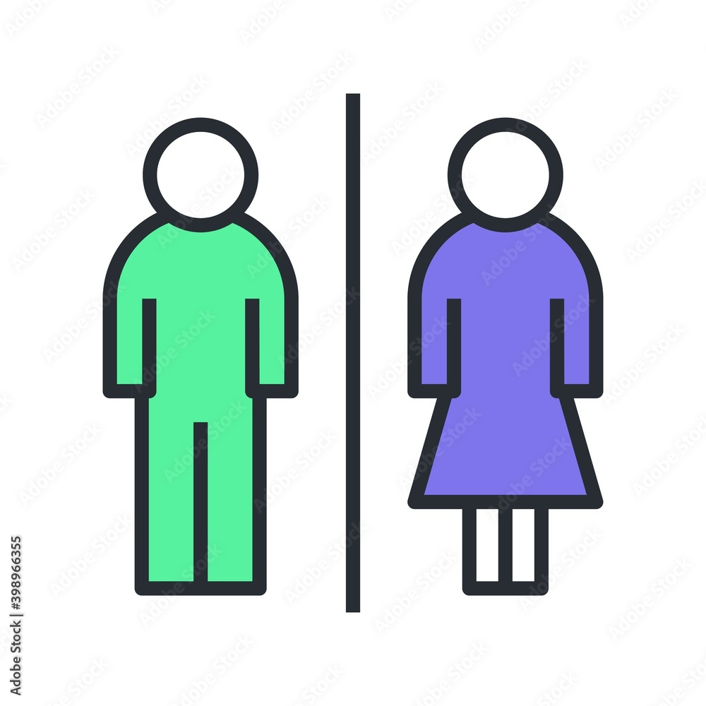 Man and woman symbol icon for different concepts. Flat vector illustration. Man and woman symbol icon for different concepts. Flat vector illustration.