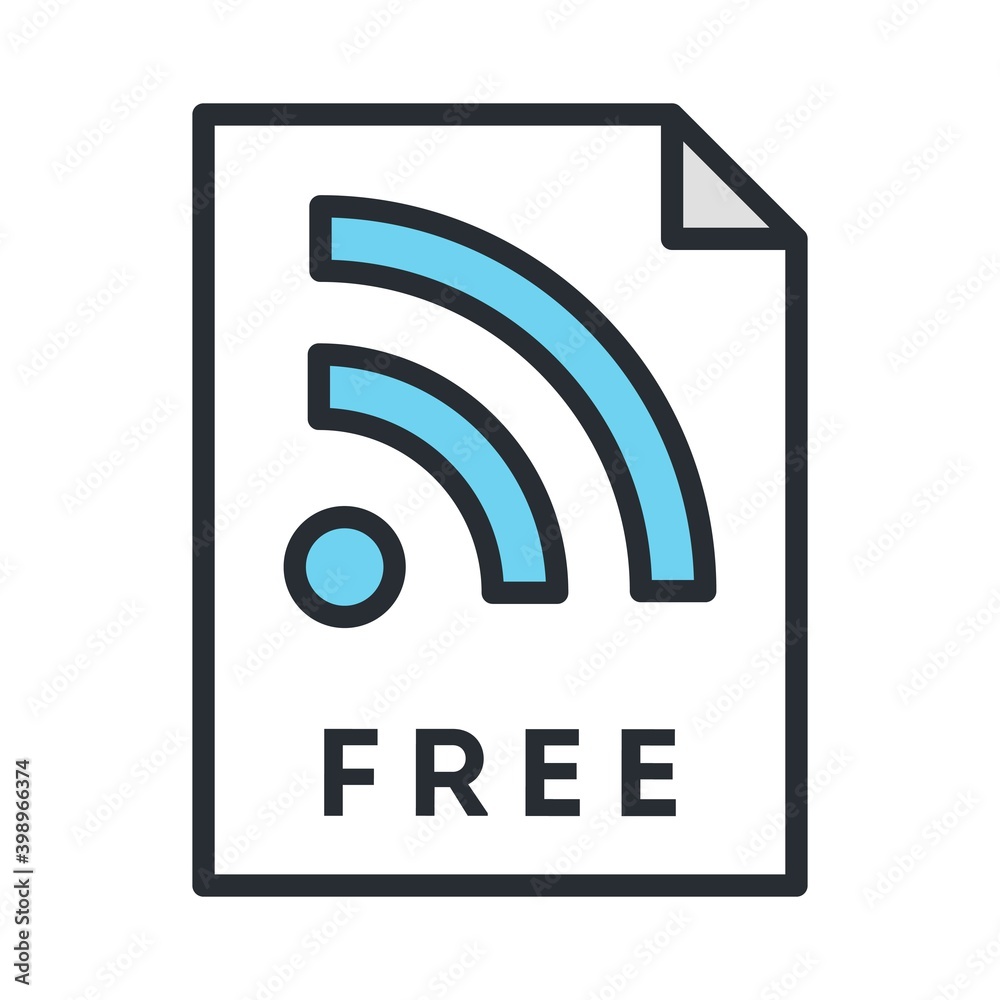 Free wifi zone icon in flat design style. Free wifi zone icon in flat design style.