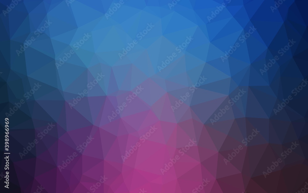 Obraz premium Dark Pink, Blue vector blurry triangle template.
