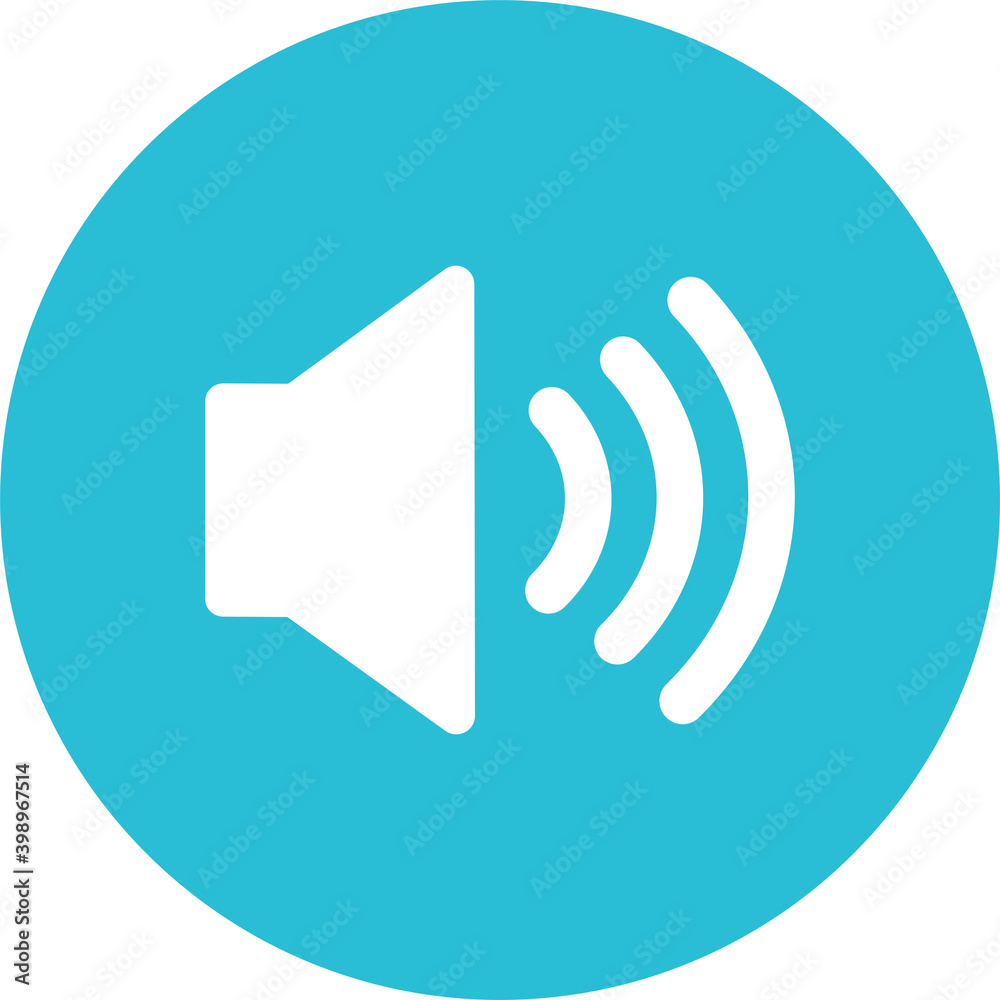 Audio speaker volume on line art icon for apps and websites Audio speaker volume on line art icon for apps and websites