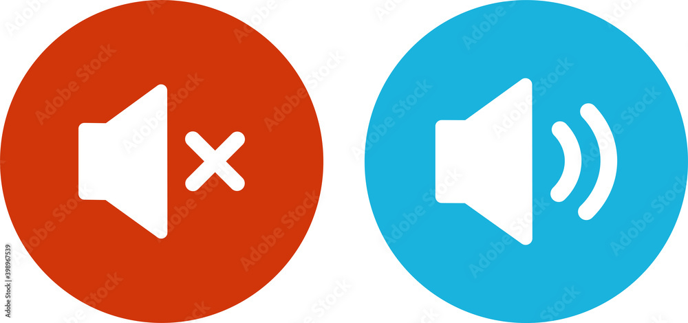 Audio speaker volume on line art icons for apps and websites Audio speaker volume on line art icons for apps and websites