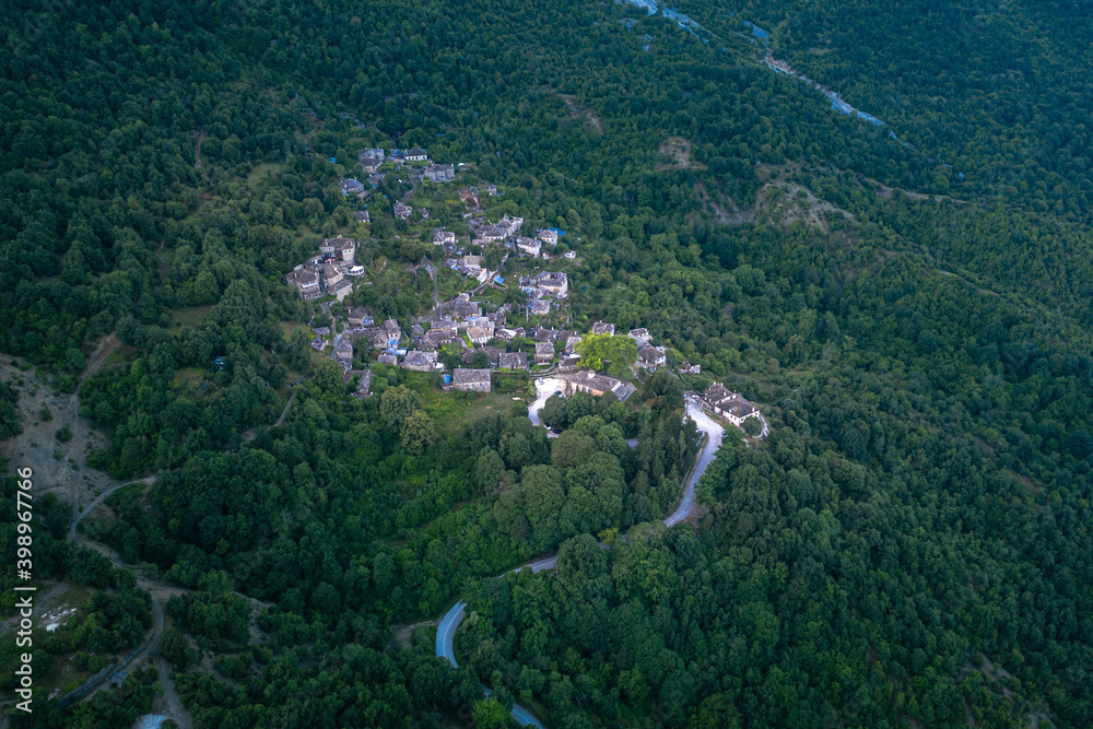 Traditional village Mikro Papigko on Greece mountains Traditional village Mikro Papigko on Greece mountains