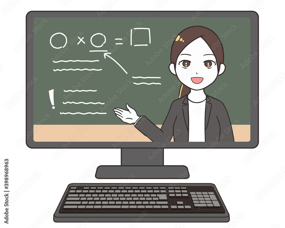 オンライン授業 モニター 女性 オンライン授業 モニター 女性