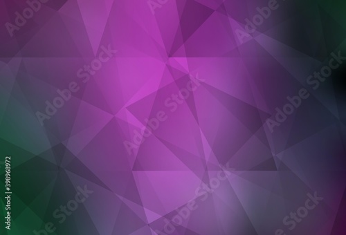 Light Pink, Green vector abstract polygonal template.