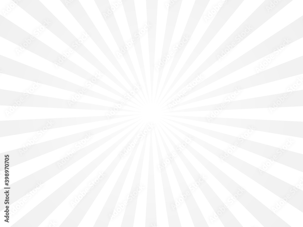 Sunlight rays gray and white color burst background. Sun beam ray sunburst wallpaper. Retro bright backdrop. Vintage grey poster vector illustration Sunlight rays gray and white color burst background. Sun beam ray sunburst wallpaper. Retro bright backdrop. Vintage grey poster vector illustration