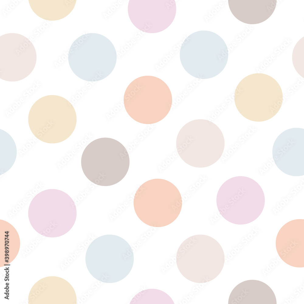 Colored pastel circle seamless pattern white background. Colored pastel circle seamless pattern white background.