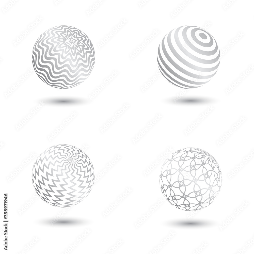 Set of four abstract spheres. Set of four abstract spheres.