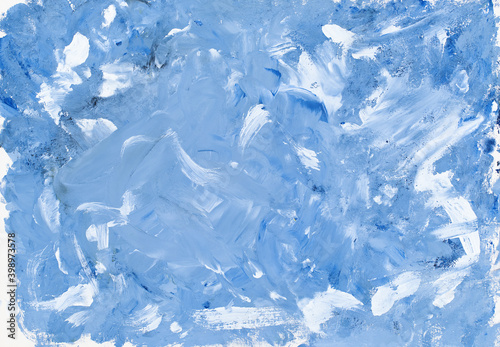 abstract background painted in blue and white gouache