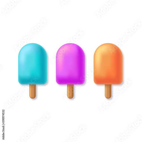 Illustration sweet cute cartoon icecream set