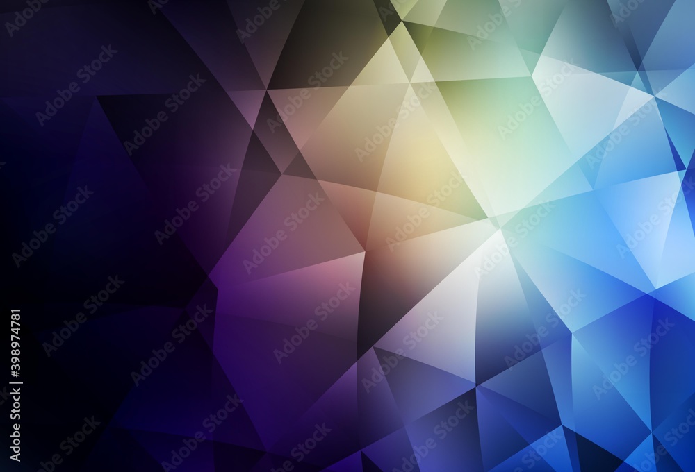 Fototapeta premium Dark Blue, Yellow vector abstract polygonal pattern.