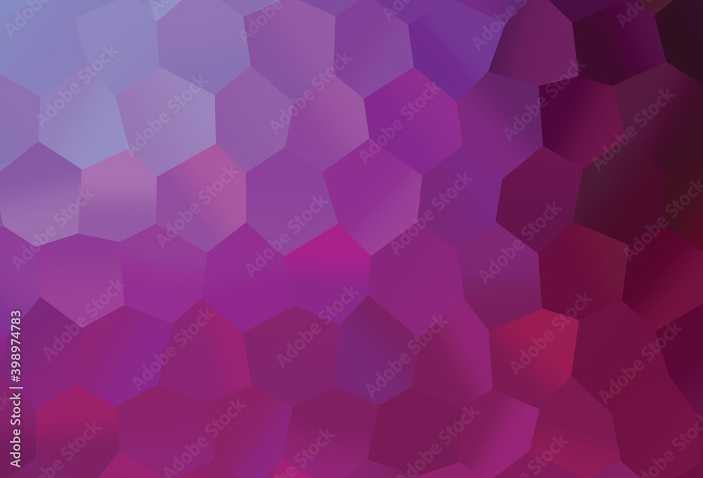 Dark Purple vector backdrop with hexagons.