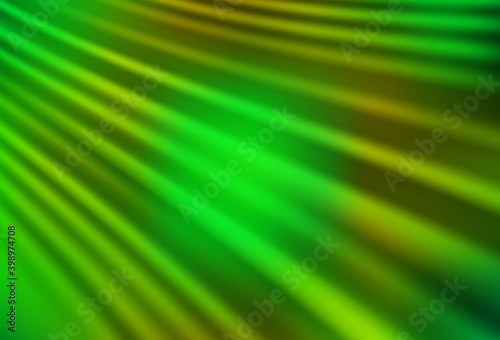 Light Green, Yellow vector glossy abstract background.