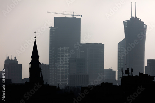 Panorama miasta, centrum Warszawy, Polska © hunter76