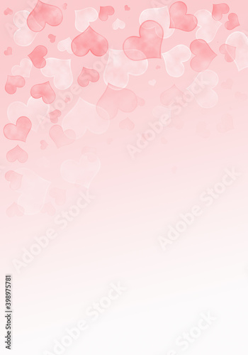 Abstract pink background with blurred hearts. Illustration with hearts for Valentine\'s day