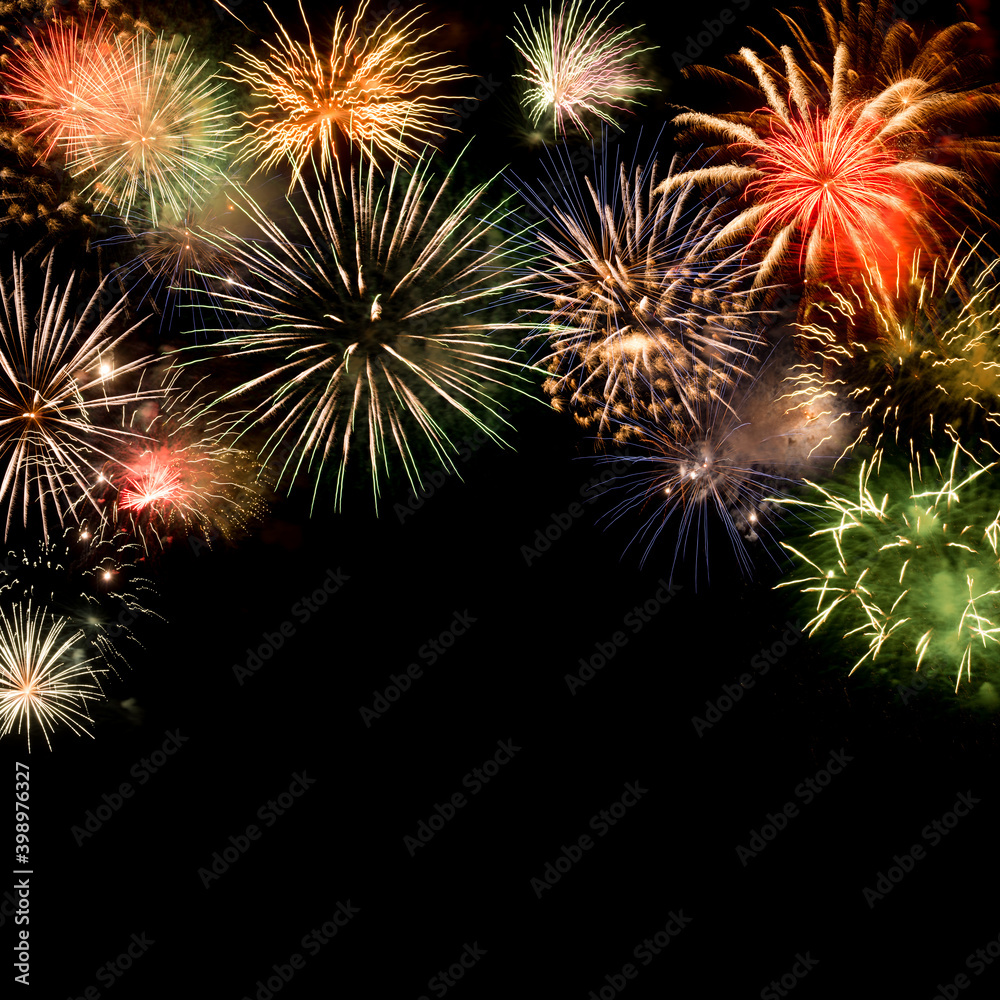 New year fireworks background