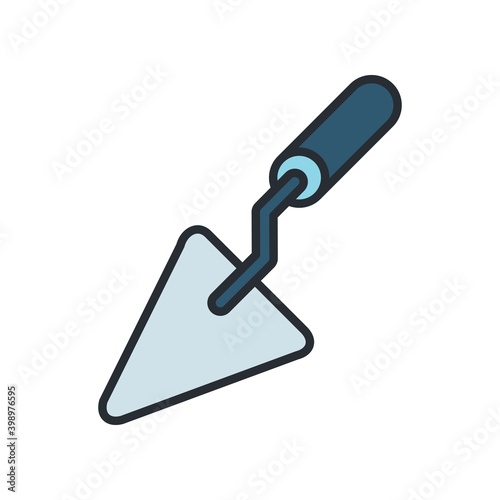 Trowel icon in flat design style.