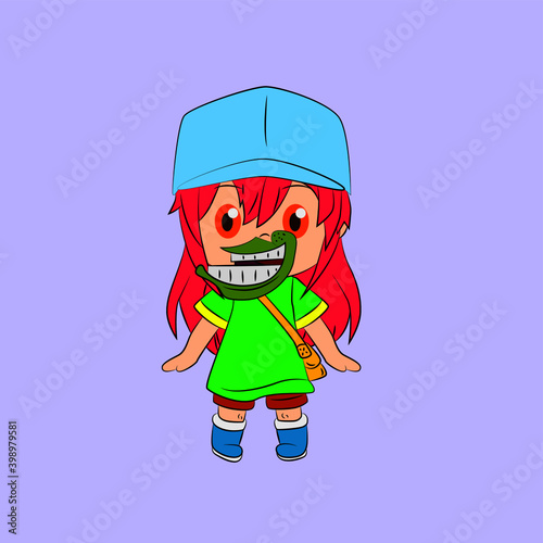 girl laughing and talk out loud, streetwear or t-shirt design