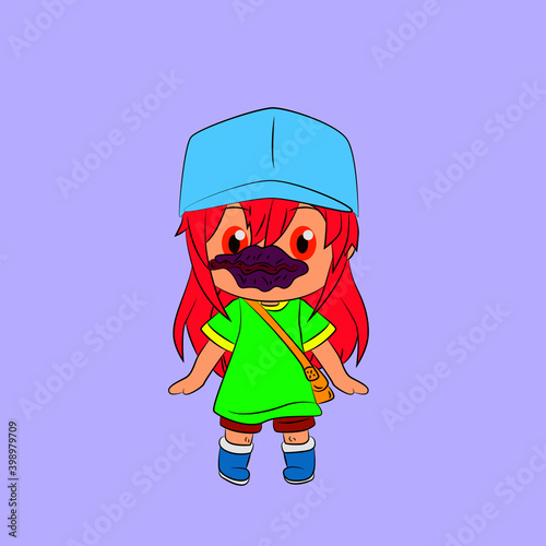 girl laughing and talk out loud, streetwear or t-shirt design