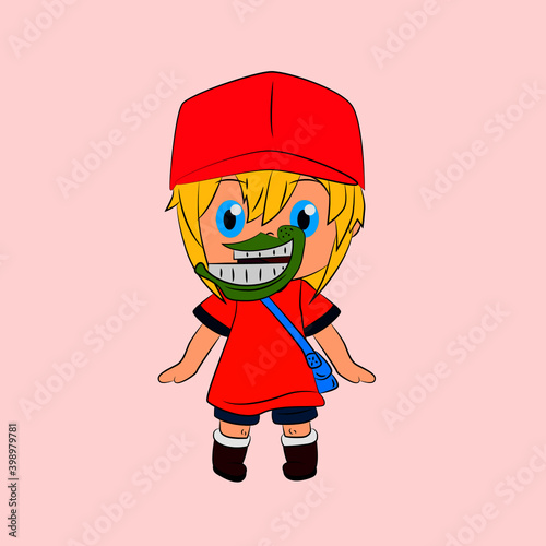 girl laughing and talk out loud, streetwear or t-shirt design