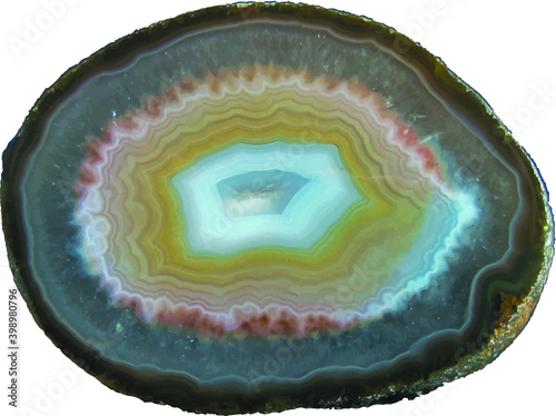 Obraz na płótnie sliced geode crystal isolated on white background
