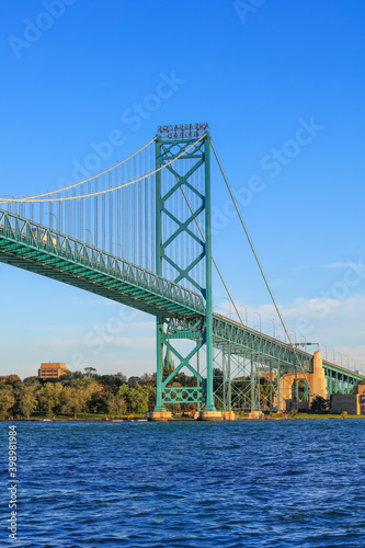 The Ambassador Bridge, connects the U.S. and Canada. It is the busiest international border crossing in North America in terms of trade volume
 photo