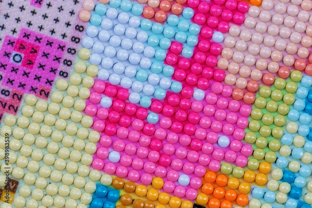 Diamond painting embroidery craft. Acrylic round rhinestones. Diamond painting embroidery craft. Acrylic round rhinestones.