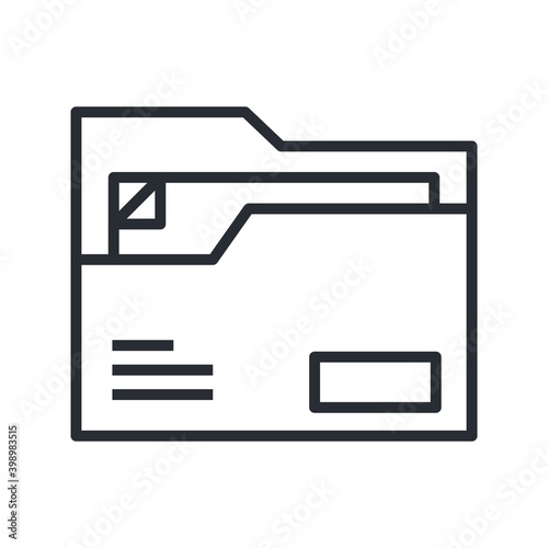 Folder of documents, portfolio with files, business icon.