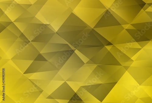 Light Yellow vector shining triangular background.