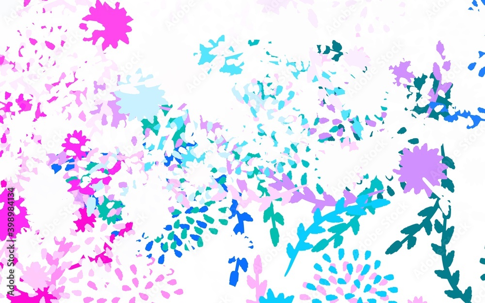 Light Purple, Pink vector doodle background with flowers, roses. Light Purple, Pink vector doodle background with flowers, roses.