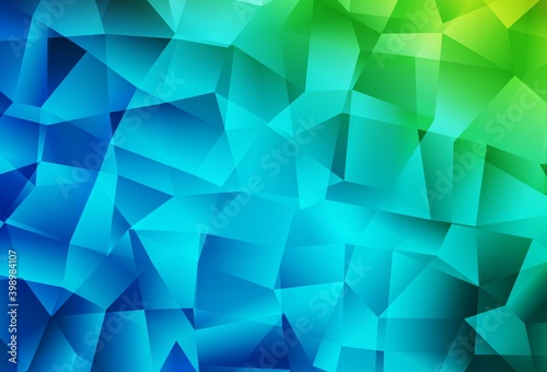 Light Blue, Green vector shining triangular layout.