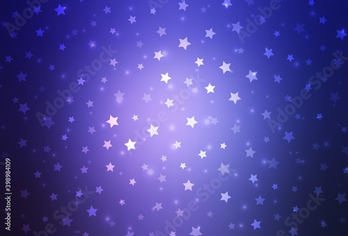 Light Purple vector background with xmas snowflakes, stars. © smaria2015
