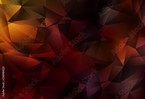 Dark Red vector polygonal pattern.