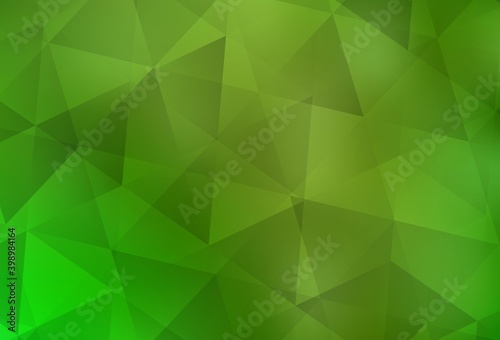 Light Green, Yellow vector abstract polygonal template.