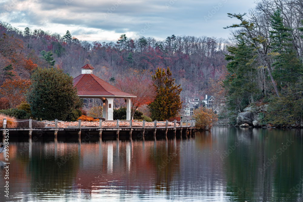Fototapeta premium Pavilion in Morse Park , Lake Lure ,North Carolina. 