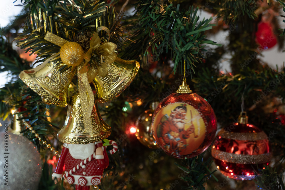 Christmas ornaments on Christmas trees