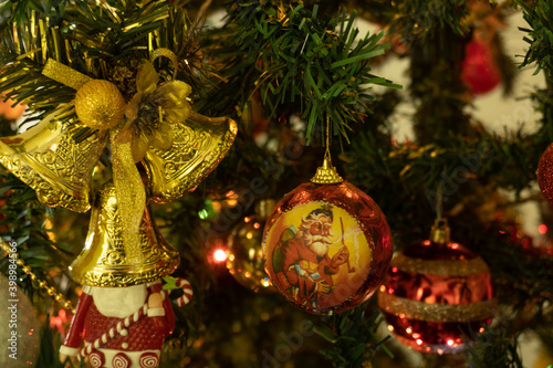 Christmas ornaments on Christmas trees