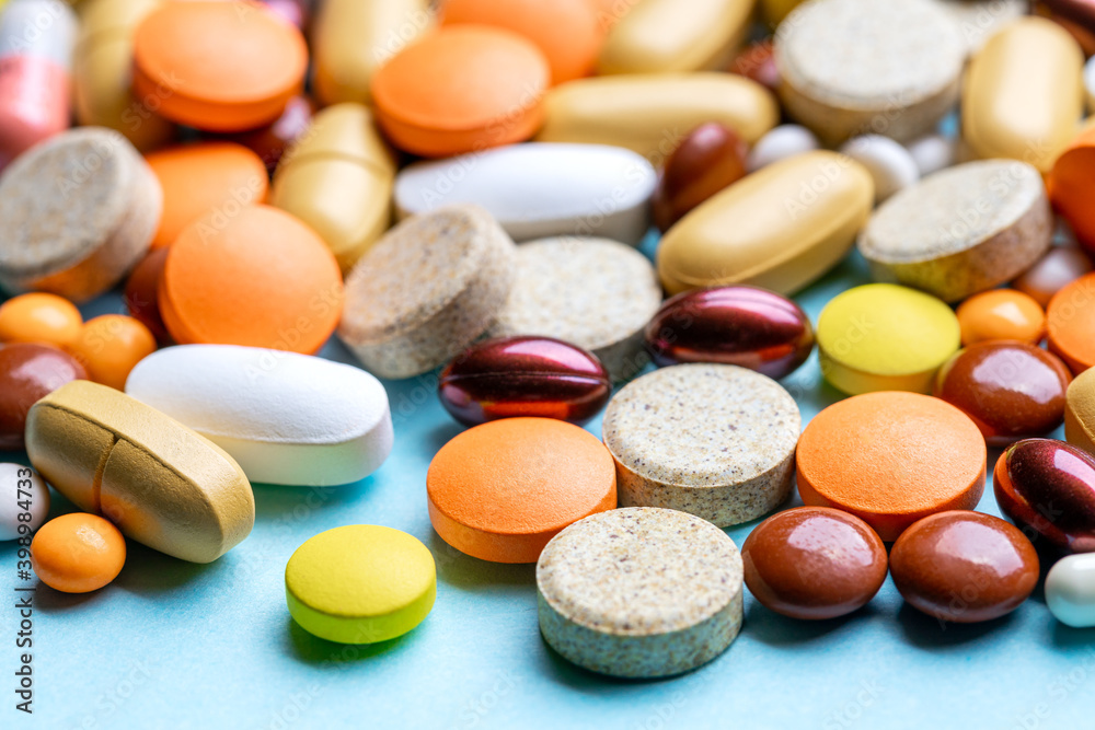 medicine pills,tablets, capsules full frame background. above view. assorted pharmacy products. medicine concept medicine pills,tablets, capsules full frame background. above view. assorted pharmacy products. medicine concept