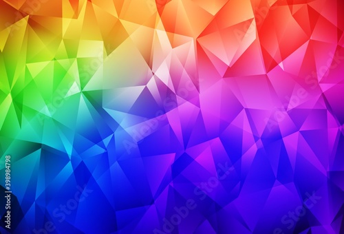 Dark Multicolor vector polygon abstract layout.