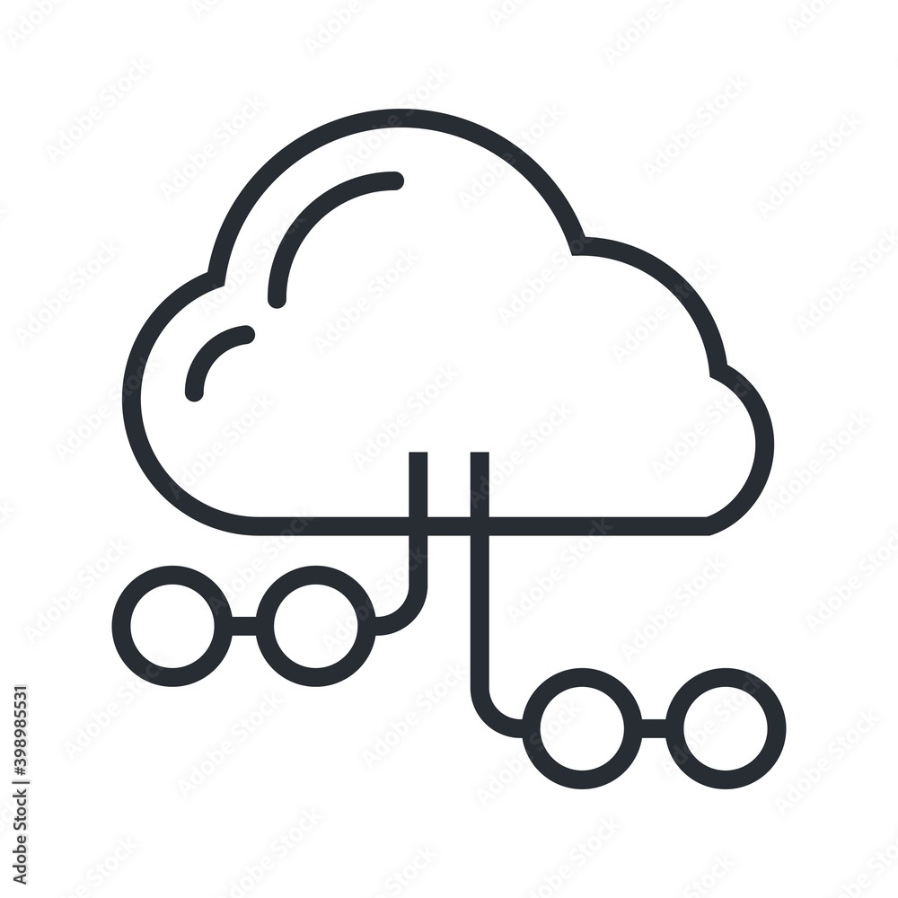 Cloud computing technology abstract scheme line vector illustration. Cloud computing technology abstract scheme line vector illustration.