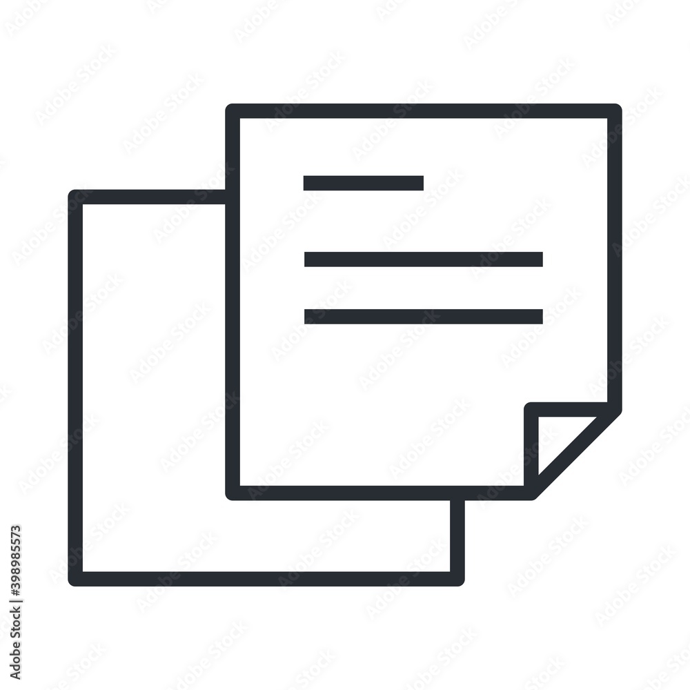 Sticky notes icon. Reminder symbol. Line design. Sticky notes icon. Reminder symbol. Line design.