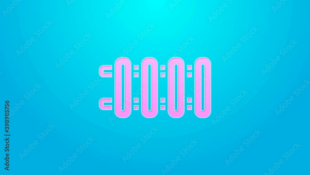 Pink line Heating radiator icon isolated on blue background. 4K Video motion graphic animation Pink line Heating radiator icon isolated on blue background. 4K Video motion graphic animation