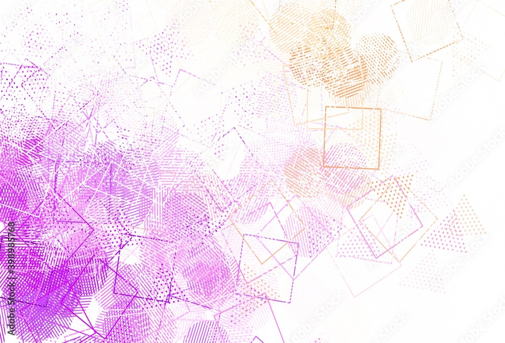 Light Pink, Red vector template with crystals, circles, squares.