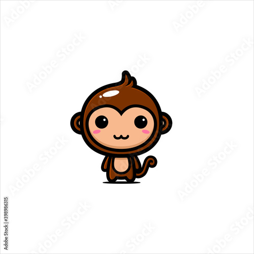 cute monkey character vector design