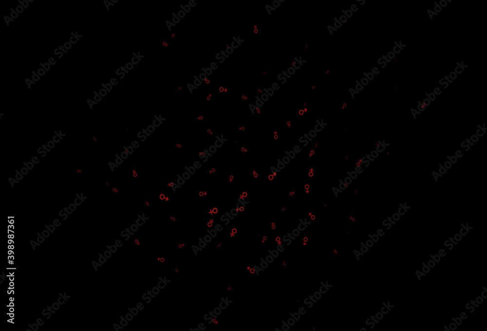 Dark red vector backdrop with gender signs. Dark red vector backdrop with gender signs.