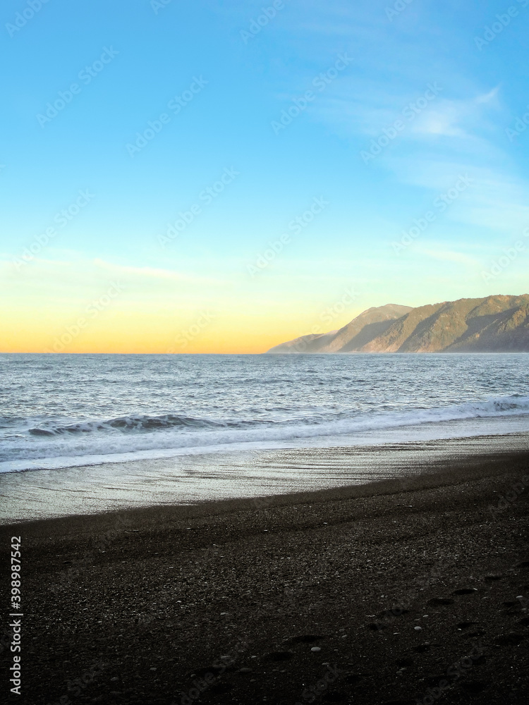 December dawn at blackrock beach outside Shelter Cove, Pacific California coast
