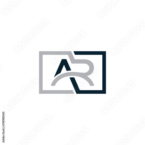Initial letter AR logo design template vector